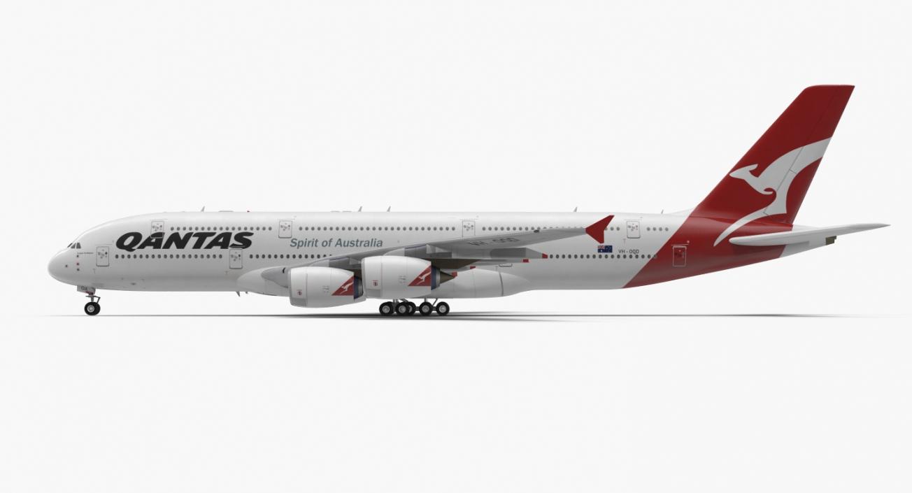 3D Airbus A380-1000 Qantas model